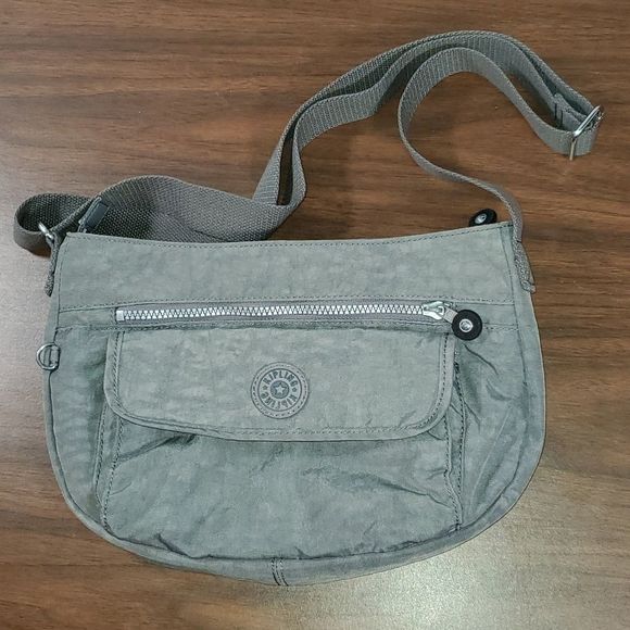 Kipling Syro Grey Patterned Crossbody Bag‎ Purse Pocketbook - Picture 1 of 11